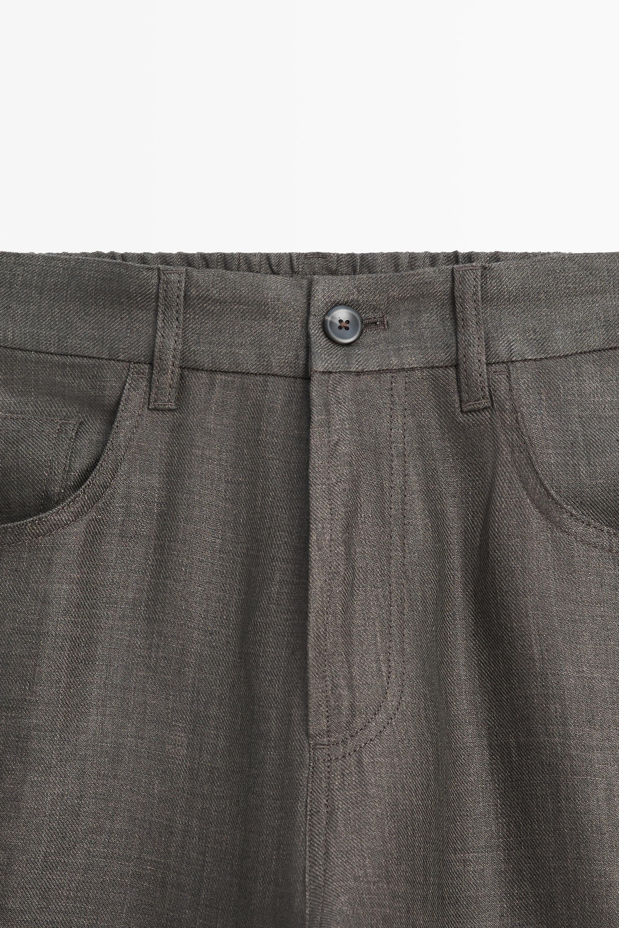 Pantalon jambe large lin